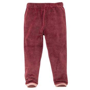 People Wear Organic Pyjama Nicki dunkelrot-geringelt Hose